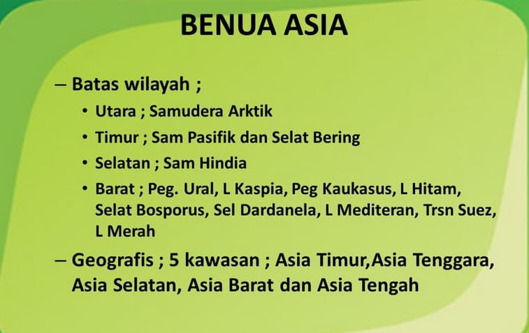 Karakteristik-Benua-Asia